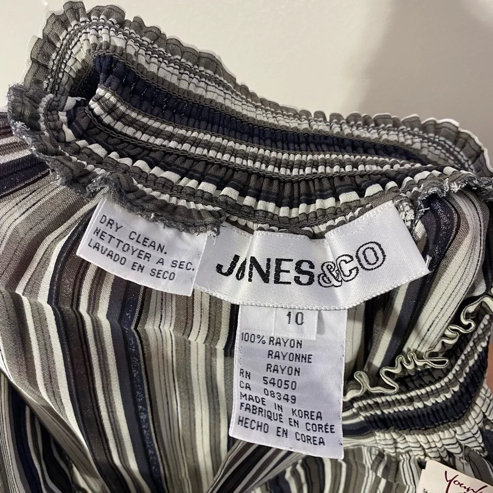 Jones & Co Size 10 90s Flowy Striped Ladies Pants - Picture 6 of 8